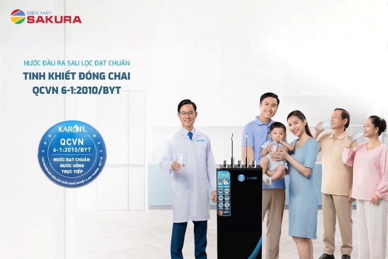 KAD-L55 đảm bảo nước đầu ra đạt chuẩn nước tinh khiết đóng chai