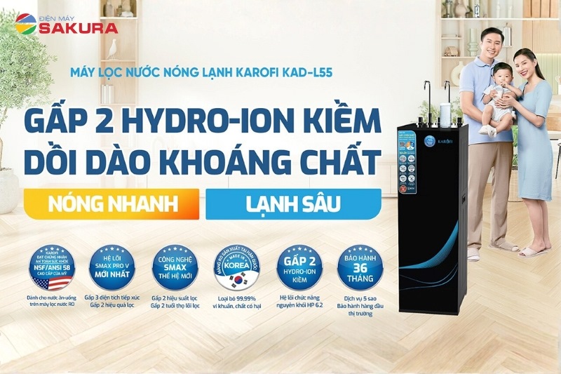 Máy lọc nước Karofi 10 cấp lọc KAD-L55 chính hãng, giá tốt