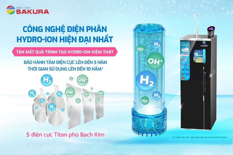 KAE-S68 PRO được trang bị c&ocirc;ng nghệ điện ph&acirc;n hydro-ion