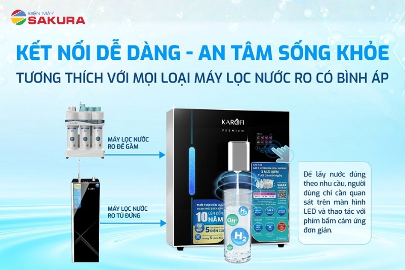 Dễ d&agrave;ng t&iacute;ch hợp m&aacute;y lọc nước RO, mang đến sự tiện lợi tối đa