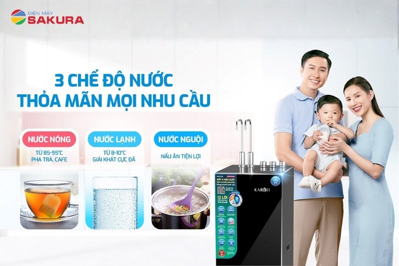 Cung cấp 3 chế độ nước đáp ứng mọi nhu cầu trong gia đình