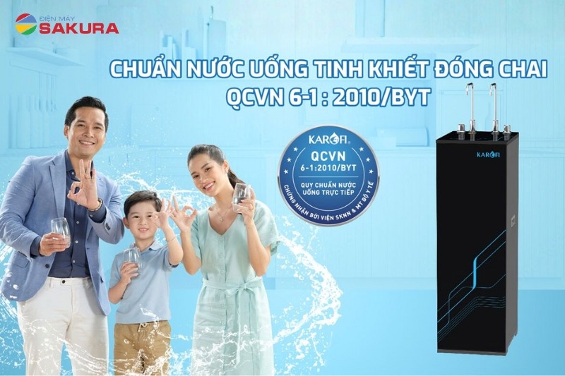 Nguồn nước đạt tiêu chuẩn tinh khiết đóng chai