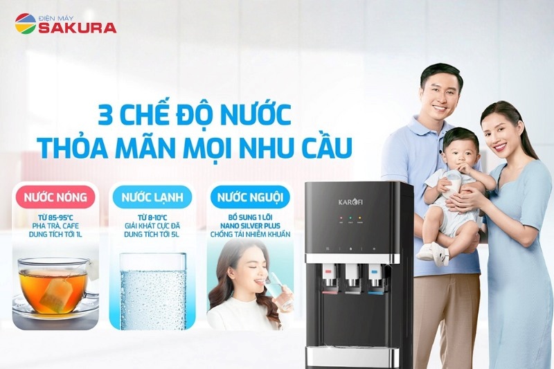 3 chế độ nước linh hoạt giúp đáp ứng mọi nhu cầu sử dụng