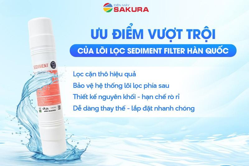 Một số ưu điểm vượt trội của lõi lọc Sediment Filter Hàn Quốc