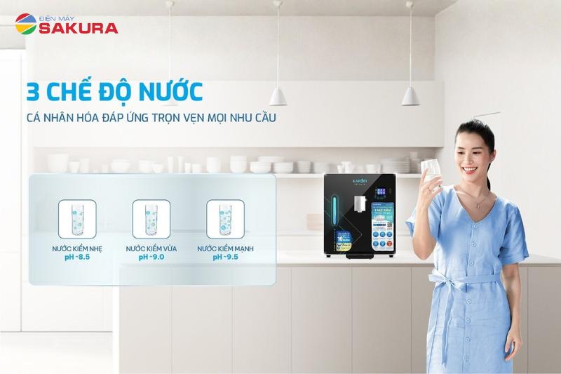 DA8 PREMIUM cung cấp 3 chế độ nước cá nhân hóa