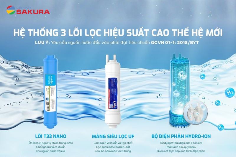 Hệ thống 03 l&otilde;i lọc hiệu suất cao