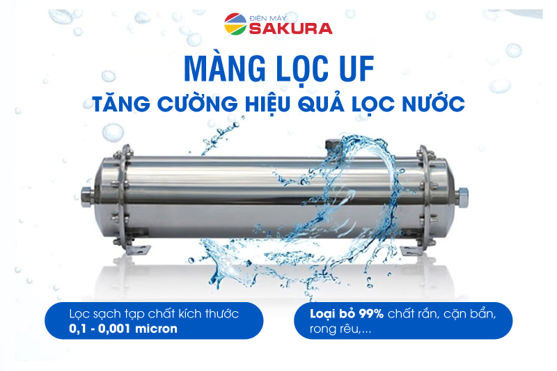 M&agrave;ng lọc UF loại bỏ vi khuẩn, hạt cặn k&iacute;ch thước nhỏ
