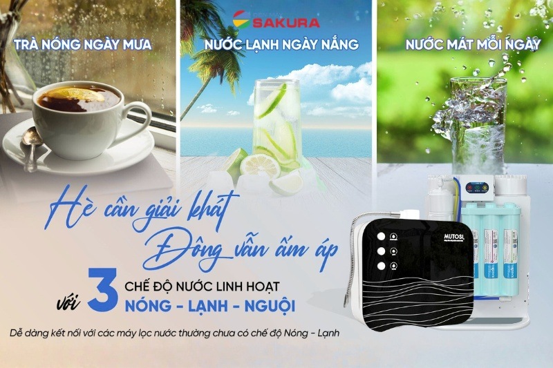 T&iacute;ch hợp nước n&oacute;ng - lạnh - ion kiềm 