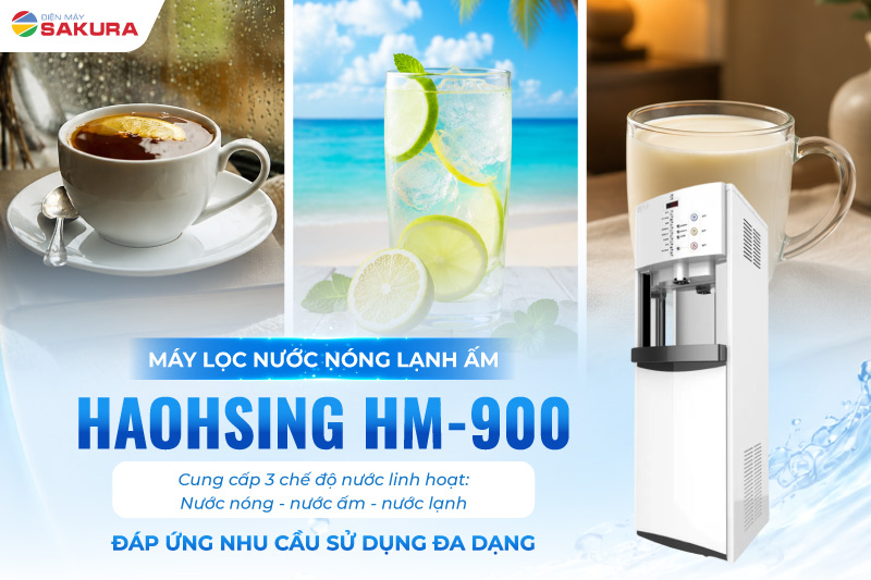 Máy lọc nước Haohsing HM-900 cung cấp 3 chế độ nước linh hoạt