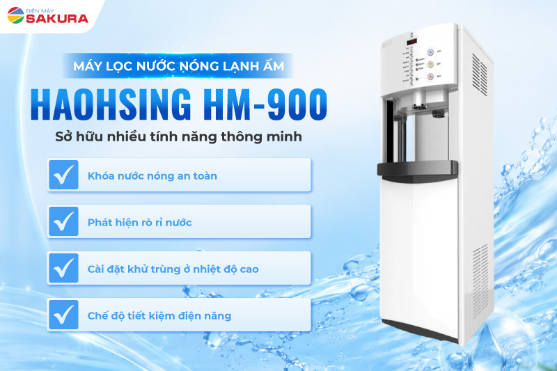 Máy lọc nước Haohsing HM-900 sở hữu nhiều tính năng thông minh - an toàn