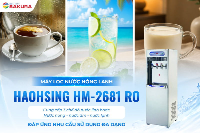 M&aacute;y lọc nước Haohsing HM-2681 RO cung cấp 3 chế độ nước cho người d&ugrave;ng