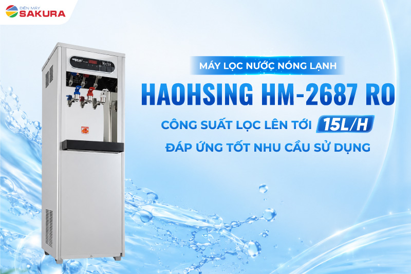 M&aacute;y lọc nước Haohsing HM-2687 RO c&oacute; c&ocirc;ng suất lọc nước 15L/h