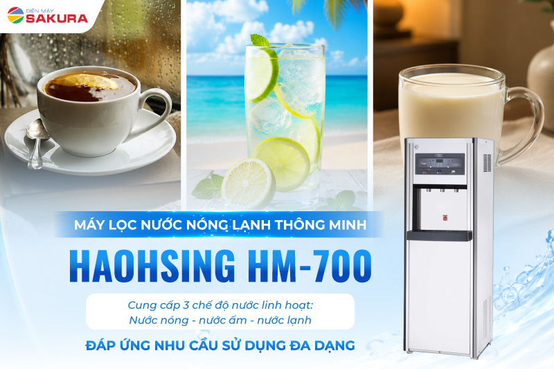 M&aacute;y lọc nước Haohsing HM-700 cung cấp 3 chế độ nước cho người d&ugrave;ng