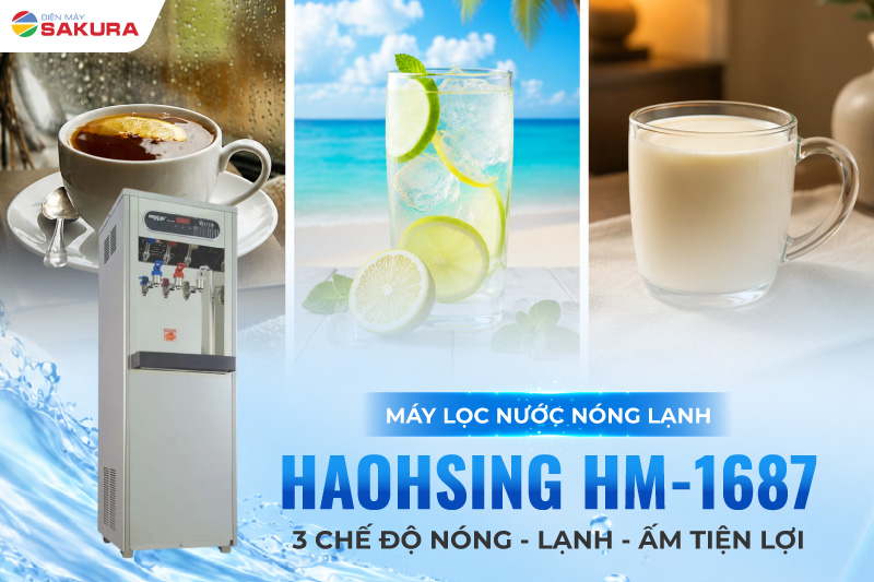 Máy lọc nước Haohsing HM-1687 với 3 chế độ nước linh hoạt