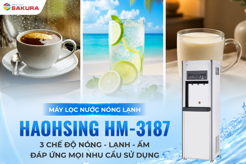 M&aacute;y lọc nước n&oacute;ng lạnh Haohsing HM-3187 đ&aacute;p ứng nhu cầu sử dụng
