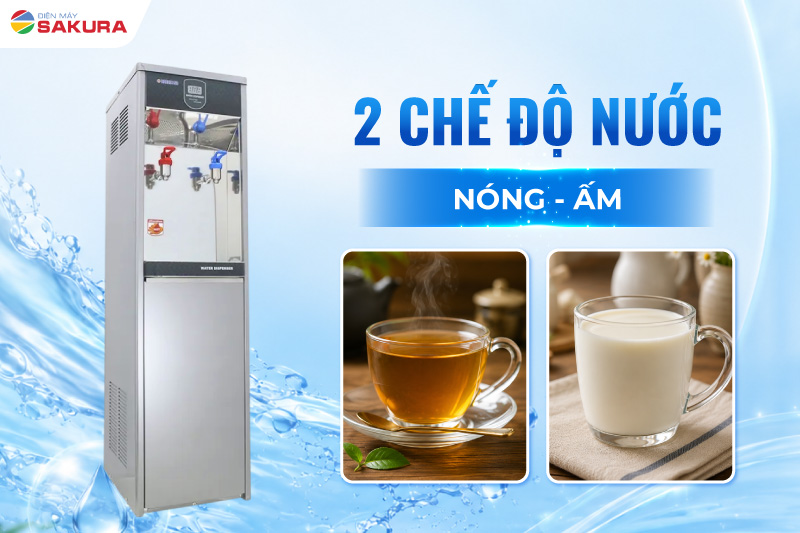 M&aacute;y lọc nước HM-768 với 2 chế độ nước n&oacute;ng - ấm th&ocirc;ng minh