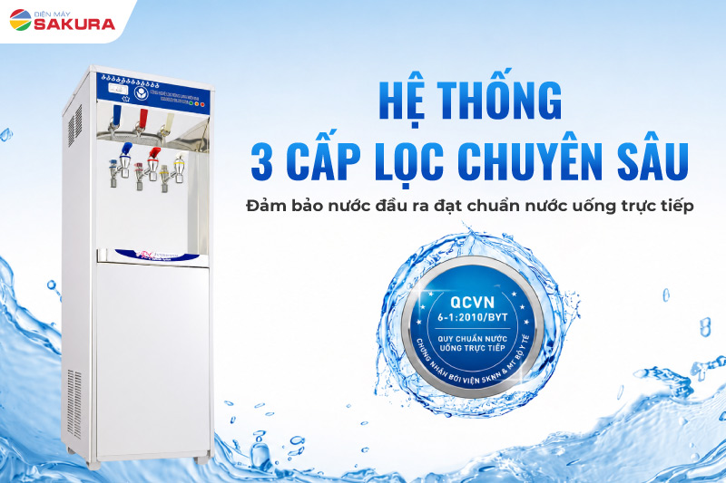 Hệ thống 3 cấp lọc chuyên sâu, sạch tuyệt đối