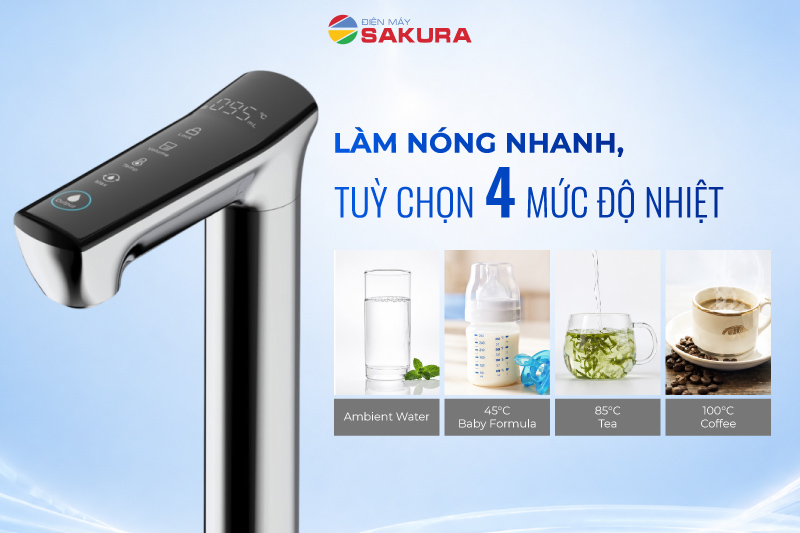 L&agrave;m n&oacute;ng nhanh, t&ugrave;y chọn 4 mức nhiệt độ.