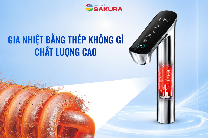 Sở hữu thanh đốt chất lượng cao, l&agrave;m n&oacute;ng nước tức thời sau 3 gi&acirc;y