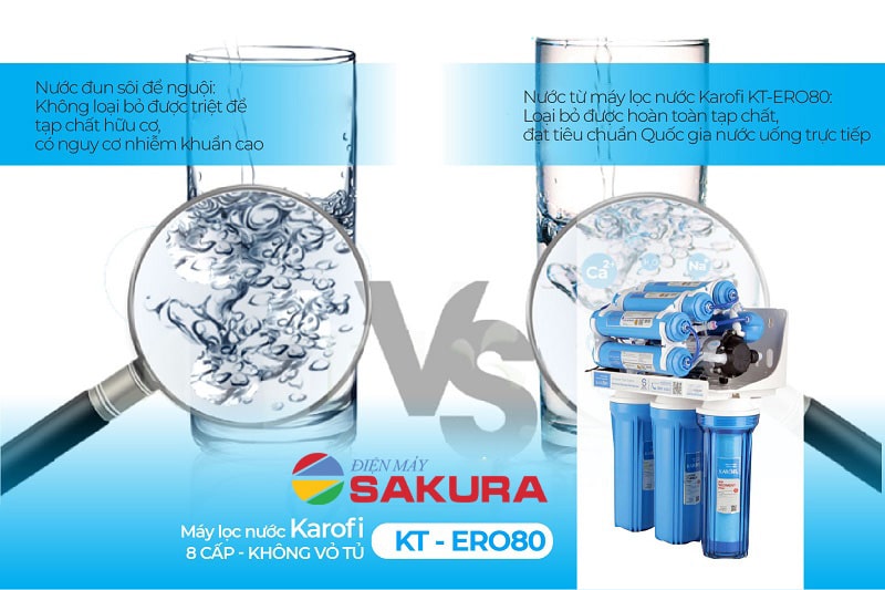 chất lượng nguồn nước Máy Lọc Nước RO Karofi ERO 8 Lõi Lọc KT-ERO80 (Không Tủ)