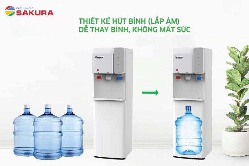 C&acirc;y nước n&oacute;ng lạnh KG63A3 c&oacute; thiết kế h&uacute;t b&igrave;nh hiện đại