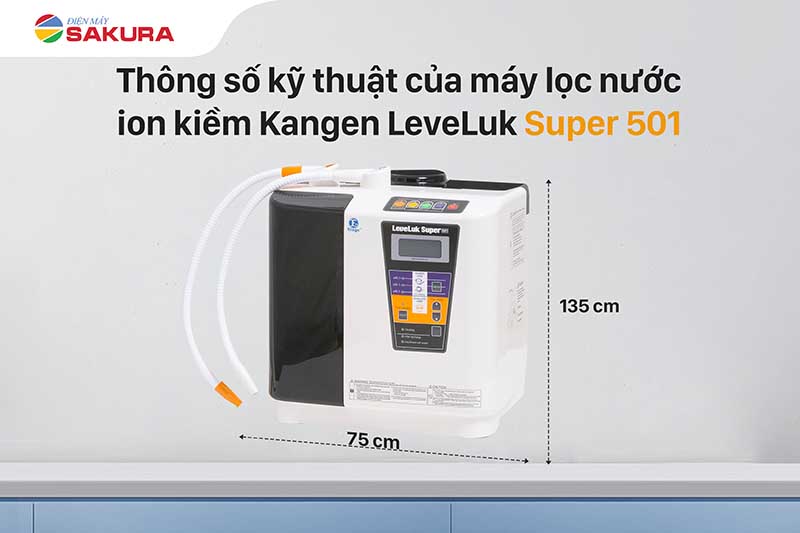Thông số kỹ thuật máy lọc nước Kangen Super 501