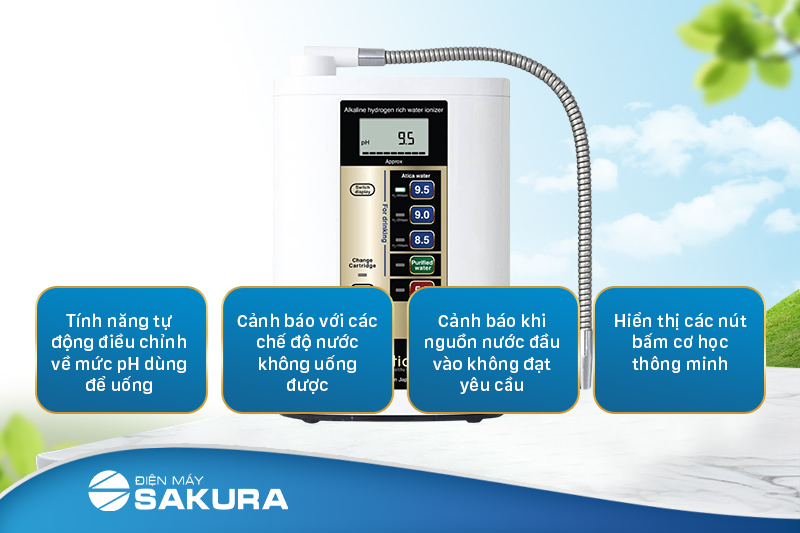 Máy lọc nước điện giải ion kiềm Atica Silver tích hợp nhiều tính năng thông minh