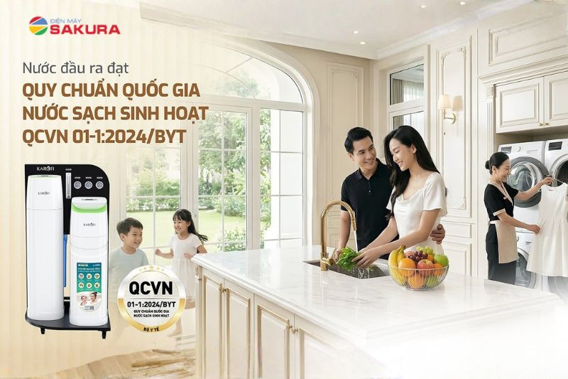 Nguồn nước đầu ra đạt chuẩn của m&aacute;y lọc nước KTF-888-AIO