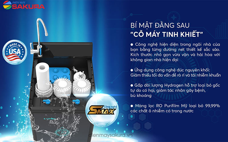 Karofi KAQ_P95 với hệ thống lõi lọc Smax