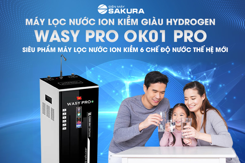 Siêu phẩm máy lọc nước ion kiềm hydrogen Wasy Pro OK01 Pro