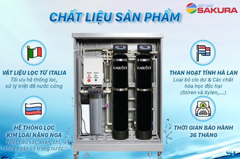 Hệ chất liệu và cấu tạo cột lọc tổng Karofi KTF 662