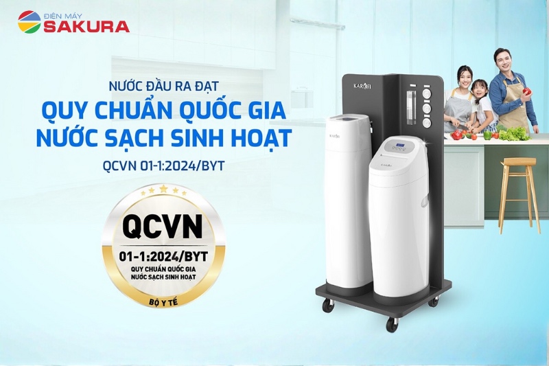 Karofi WHF-E666 Plus cho nguồn nước đầu ra đạt quy chuẩn quốc gia