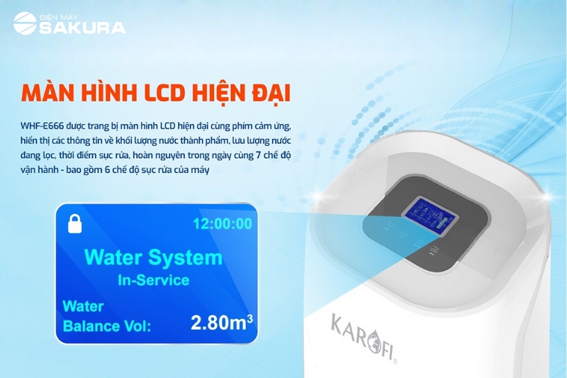 Máy Lọc Nước Đầu Nguồn WHF-E666 Plus trang bị màn hình LCD hiện đại