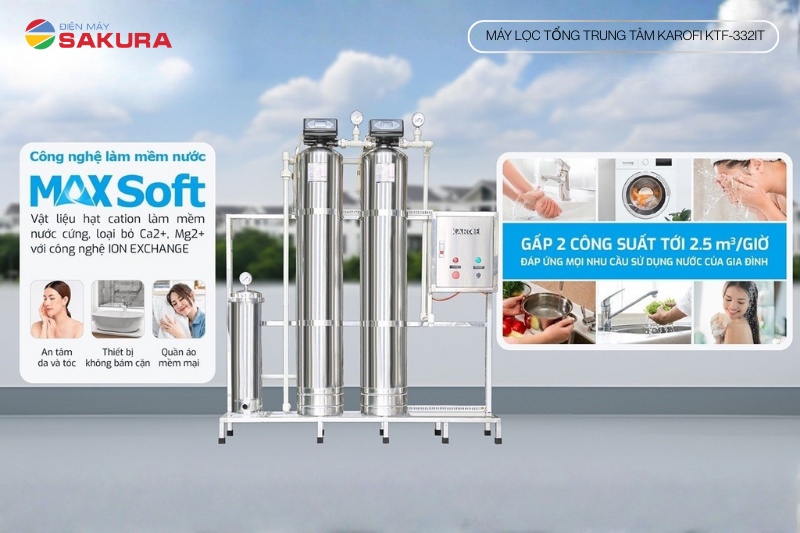 Karofi KTF-332IT với công suất lọc lên đến 2,5m3/h