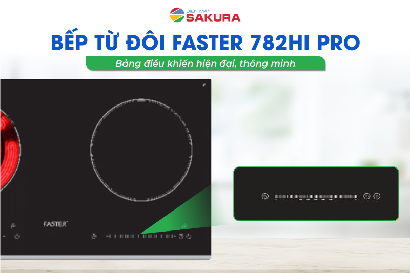 Bếp từ Faster FS 782I sở hữu bảng điều khiển hiện đại