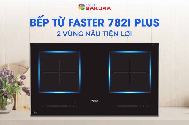 Bếp từ Faster 2 v&ugrave;ng nấu FS 782I Plus 