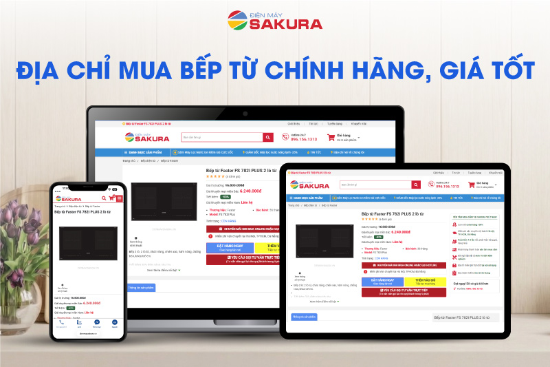 Mua bếp từ Faster ch&iacute;nh h&atilde;ng đến Điện m&aacute;y Sakura