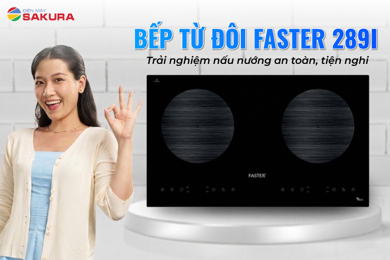Bếp từ đ&ocirc;i Faster 2 v&ugrave;ng nấu tiện lợi