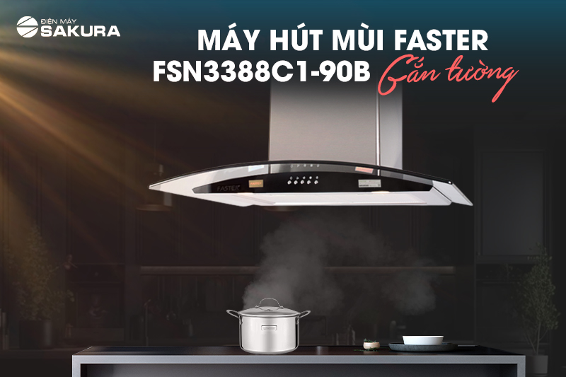 Máy hút mùi Faster FSN3388C1-90B gắn tường 