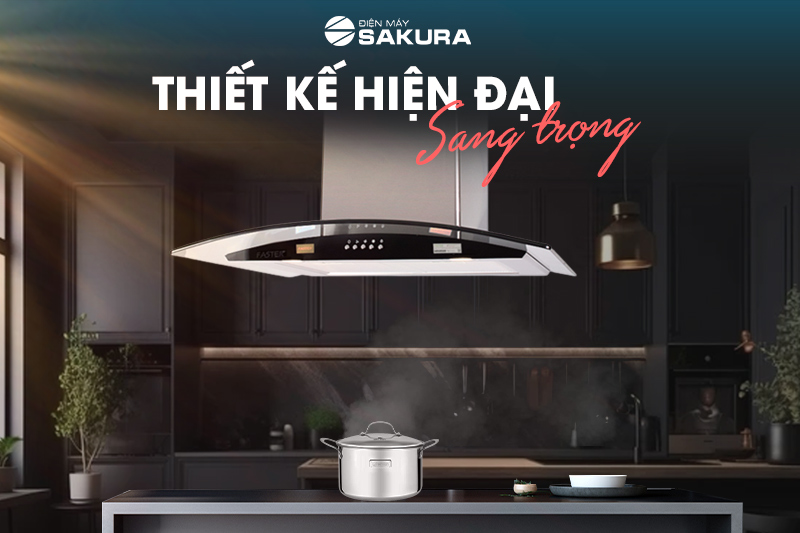 Máy hút mùi Faster gắn tường FSN3388C1-90B thiết kế hiện đại, thời thượng