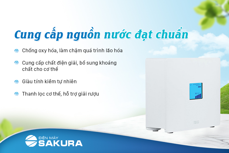 Máy lọc nước ion kiềm Trim Ion Neo cung cấp nguồn nước đạt chuẩn