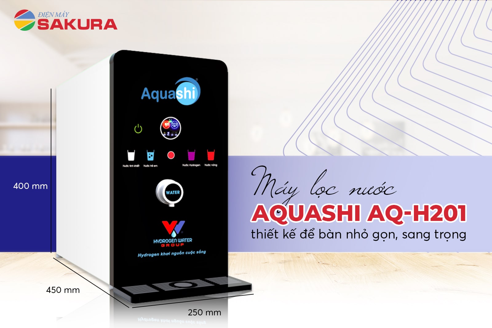 Aquashi AQ-H201 để bàn nhỏ gọn, sang trọng