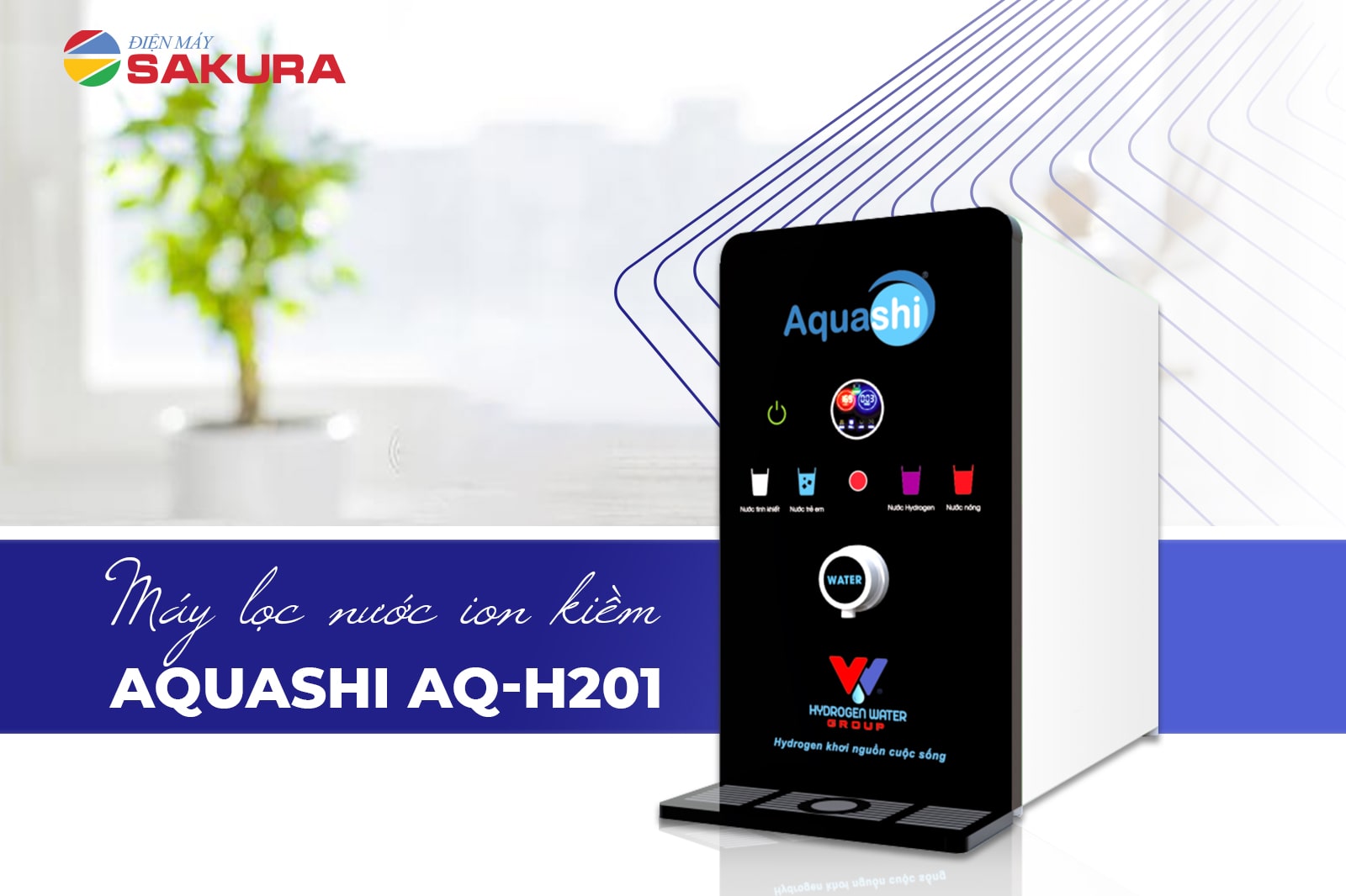 Máy lọc nước ion kiềm Aquashi AQ-H201