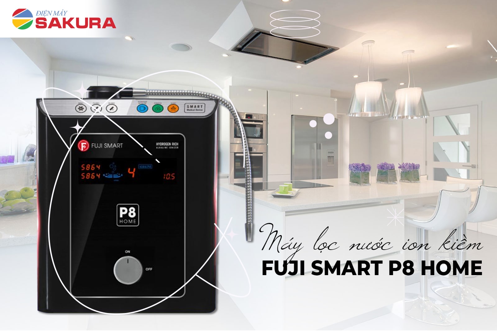 Máy lọc nước ion kiềm Fuji Smart P8 Home