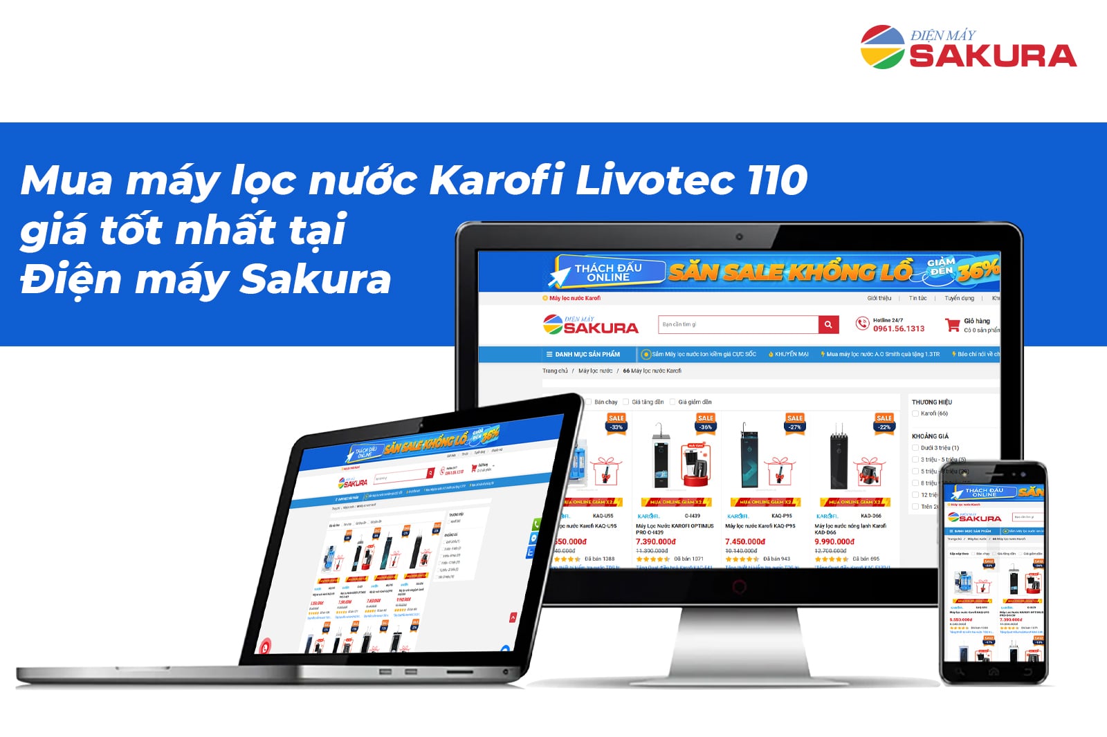 máy lọc nước Karofi Livotec 110 chính hãng đến Điện máy Sakura