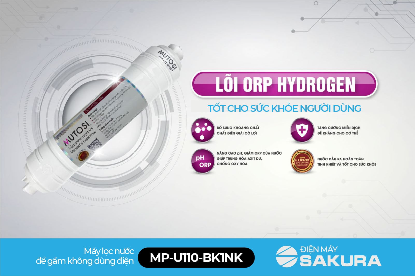 Lõi ORP Hydrogen tốt cho sức khỏe người dùng