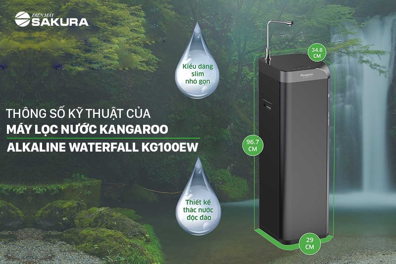  Thông số kỹ thuật của máy lọc nước Kangaroo Alkaline Waterfall KG100EW