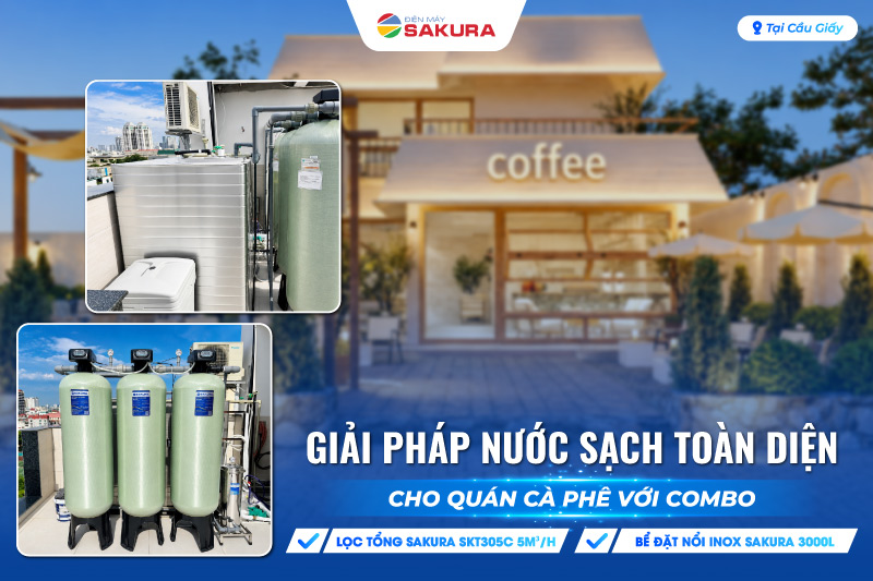Bàn giao thành công combo bể đặt nổi inox Sakura & hệ thống lọc nước công suất lớn Sakura SKT305C