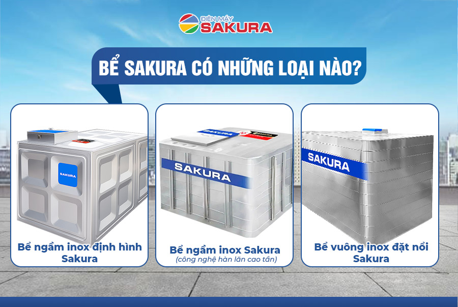 Bể nước chôn ngầm inox Sakura có những loại nào?