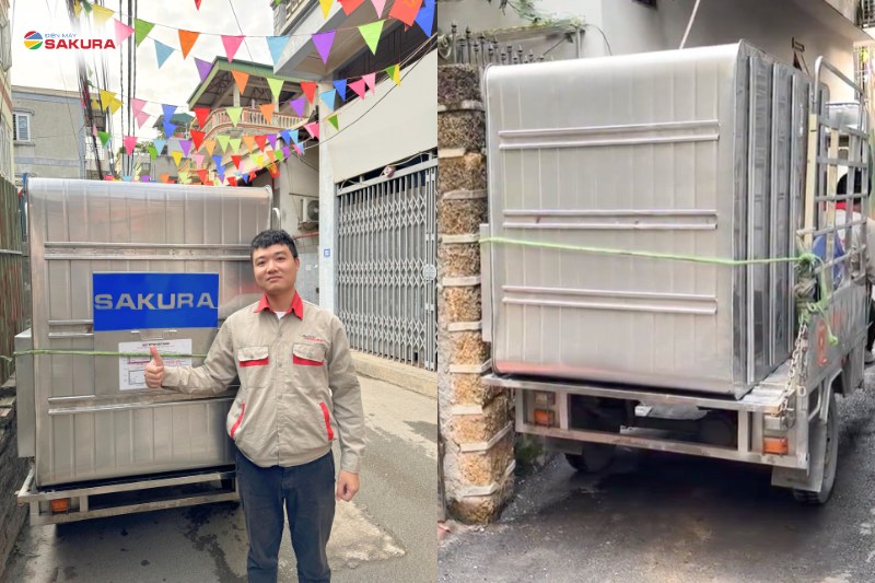 Hoàn thiện lắp đặt bể inox Sakura 2,5m3 tại nhà chú Khánh 